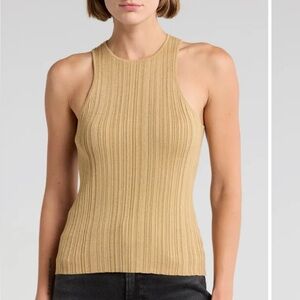 Madewell Gold Ribbed Knit Tank Top